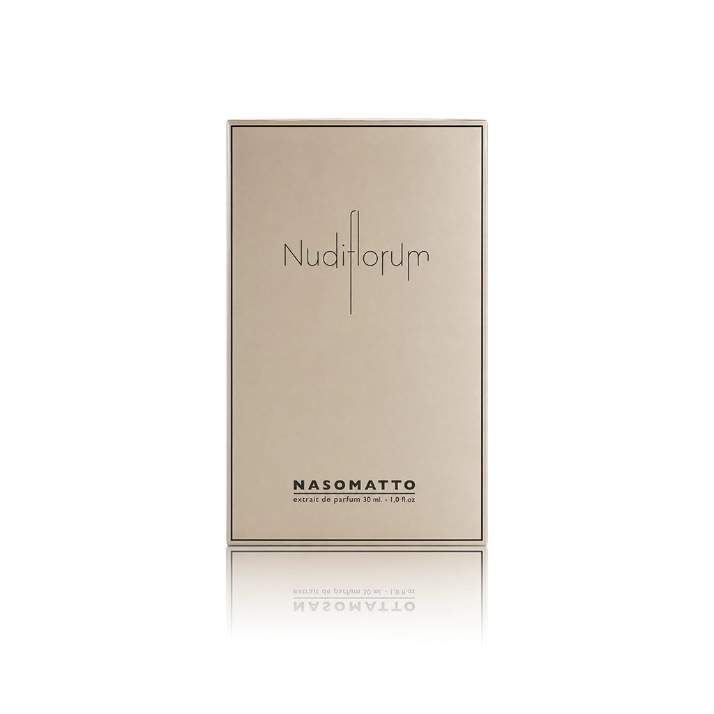 Nasomatto Nudiflorum Extrait de Parfum 30 ml mit Originalverpackung auf weißem Hintergrund