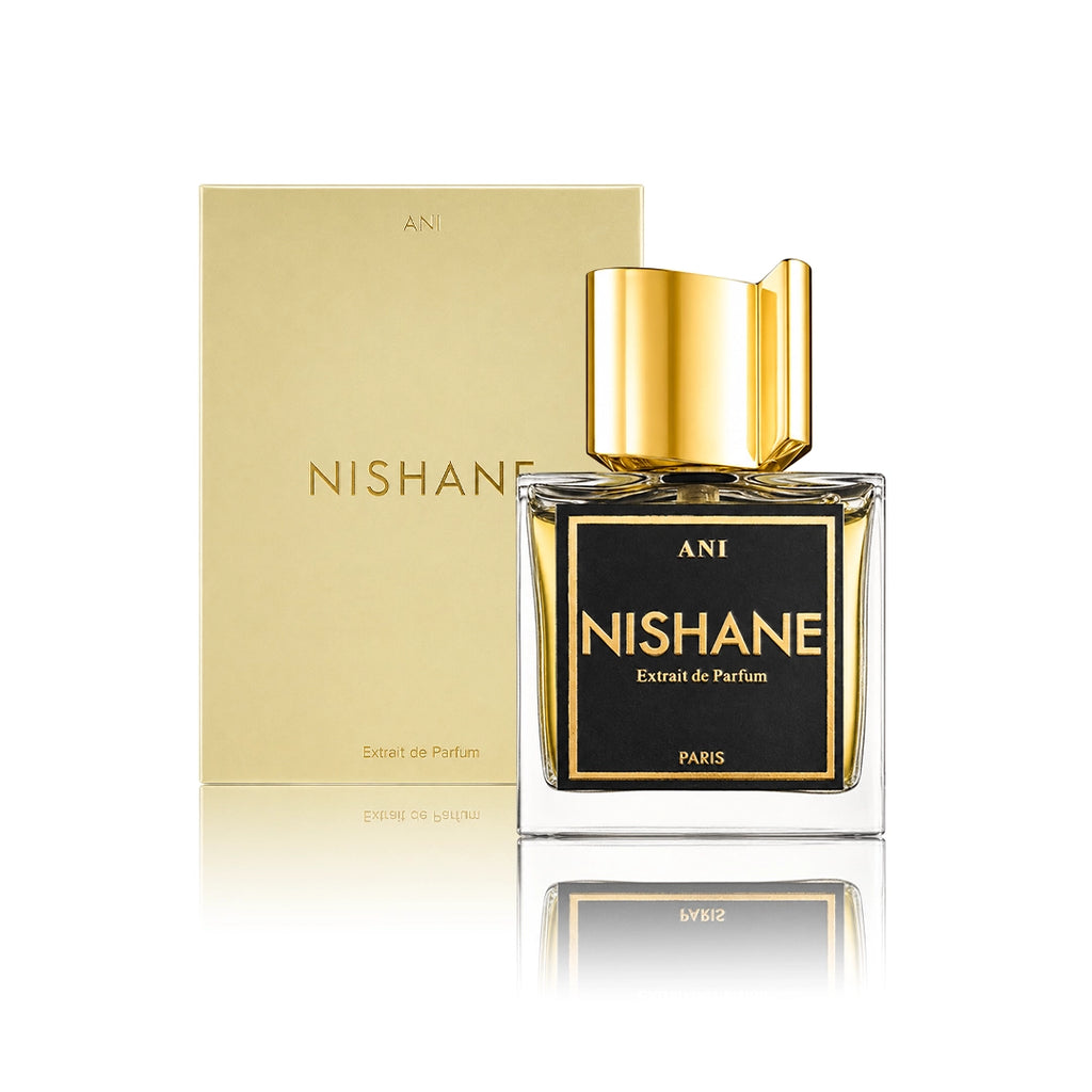 Nishane Ani Extrait de Parfum 100 ml Flakon mit Originalverpackung auf weißem Hintergrund