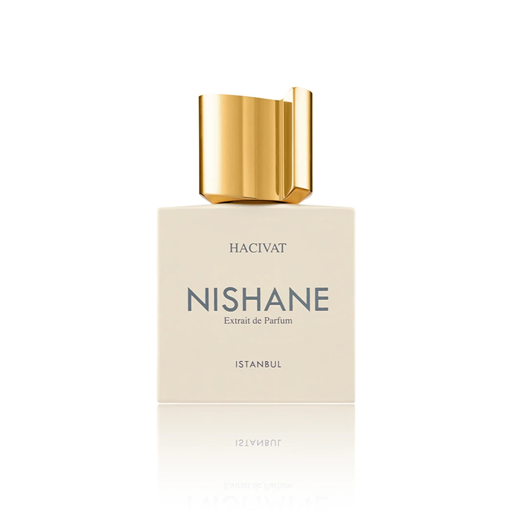 Nishane Hacivat Extrait de Parfum 100 ml Flakon auf weißem Hintergrund