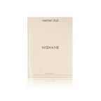 Nishane Hacivat Oud Extrait de Parfum 50 ml mit Originalverpackung auf weißem Hintergrund