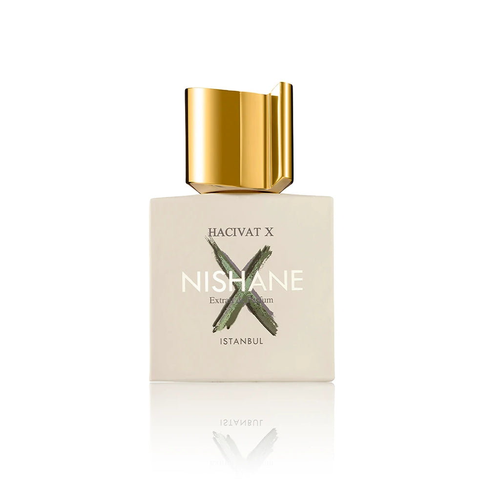 Nishane Hacivat X Extrait de Parfum 100 ml Flakon auf weißem Hintergrund