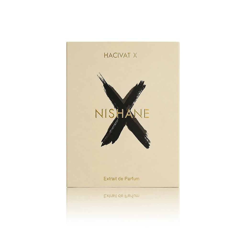 Nishane Hacivat X Extrait de Parfum 100 ml mit Originalverpackung auf weißem Hintergrund