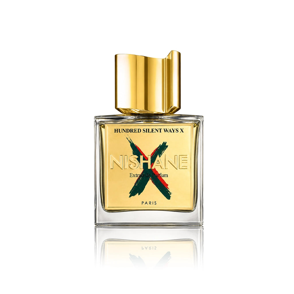 Nishane Hundred Silent Ways X Extrait de Parfum 50 ml Flakon auf weißem Hintergrund