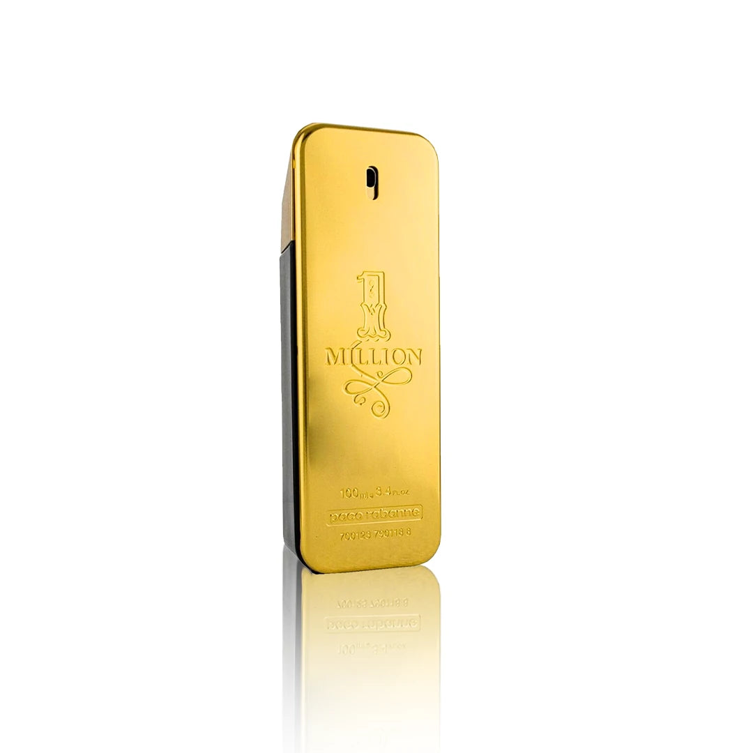 Paco Rabanne 1 Million Eau de Toilette 100 ml Flakon auf weißem Hintergrund