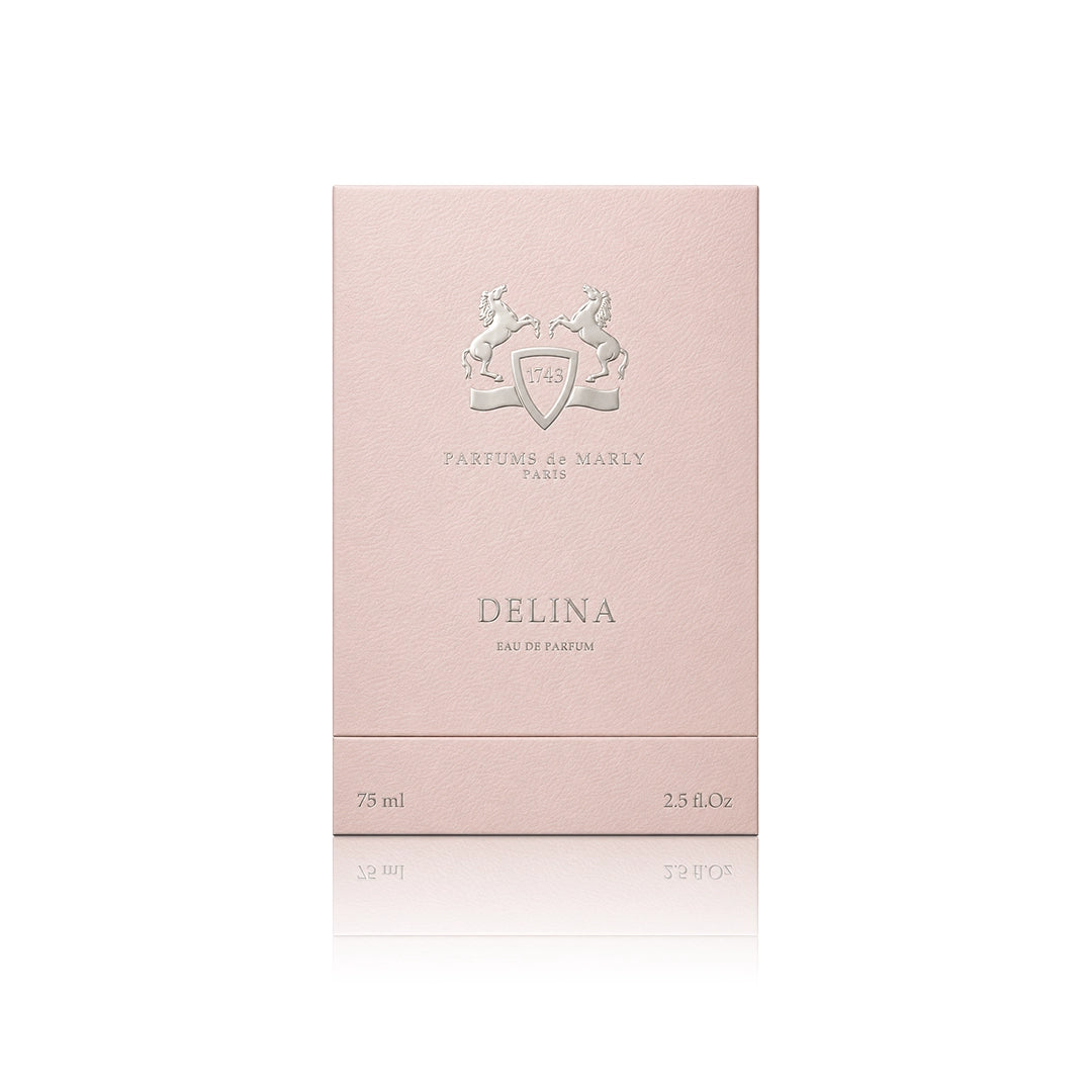 Parfums de Marly Delina Eau de Parfum 75 ml Originalverpackung auf weißem Hintergrund