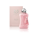 Parfums de Marly Delina Eau de Parfum 75 ml Flakon mit Originalverpackung auf weißem Hintergrund
