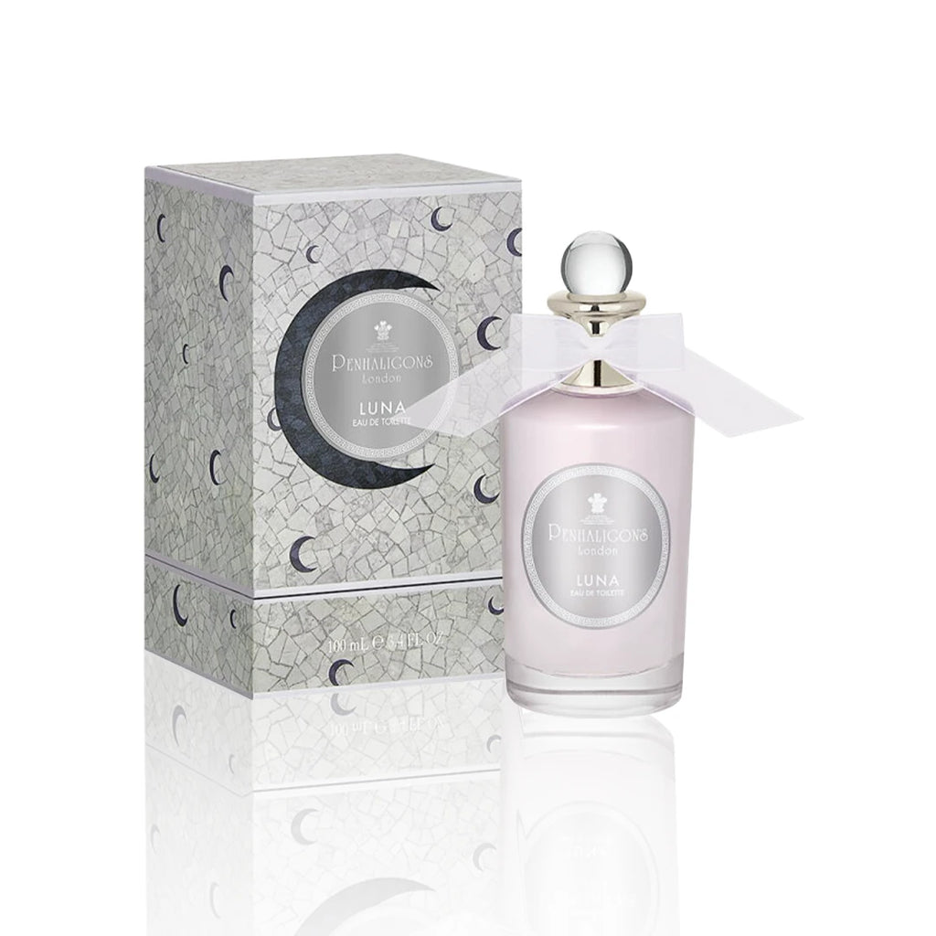 Penhaligon’s Luna Eau de Toilette 100 ml Flakon mit Originalverpackung auf weißem Hintergrund