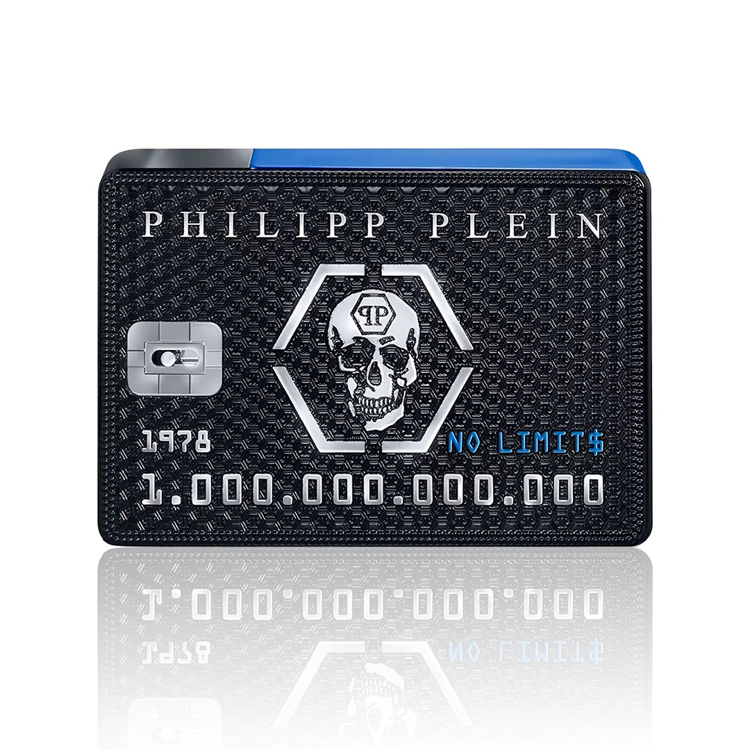 Philipp Plein No Limits Super Fresh Eau de Toilette 90 ml Flakon auf weißem Hintergrund