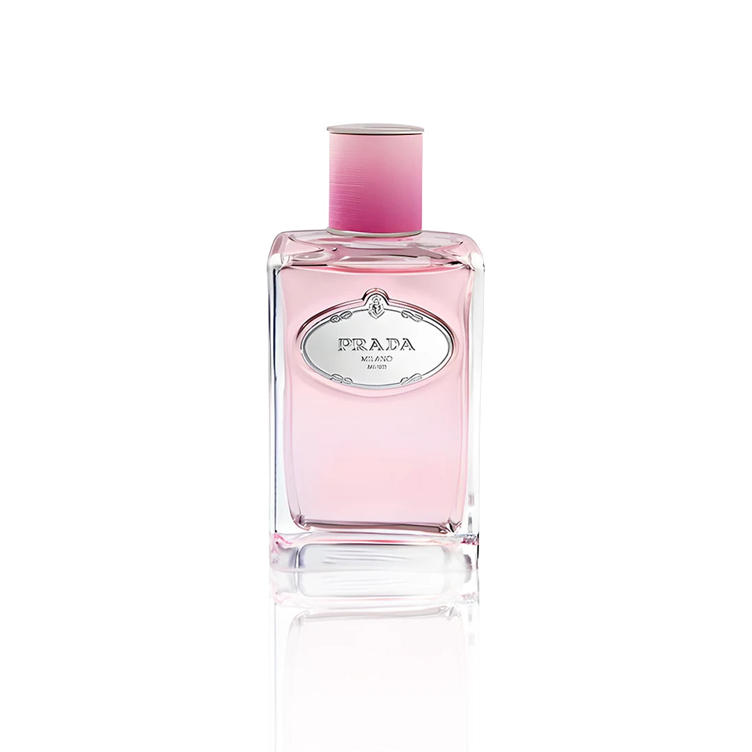 Prada Infusion de Rose Eau de Parfum 100 ml Flakon auf weißem Hintergrund