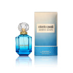 Roberto Cavalli Paradiso Azzurro Eau de Parfum 75 ml Flakon mit Originalverpackung auf weißem Hintergrund