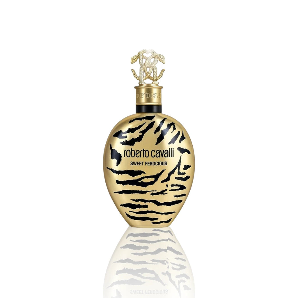 Roberto Cavalli Sweet Ferocious Eau de Parfum 75 ml Flakon auf weißem Hintergrund