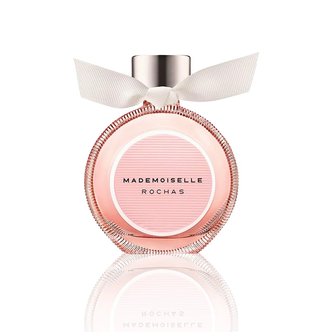 Rochas Mademoiselle Eau de Parfum 50 ml Flakon auf weißem Hintergrund