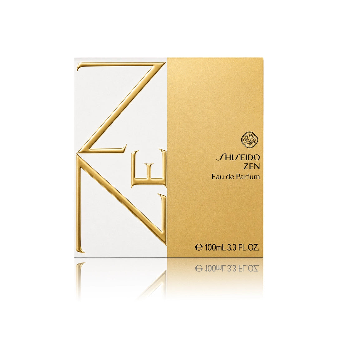 Shiseido Zen Eau de Parfum 100 ml Originalverpackung auf weißem Hintergrund