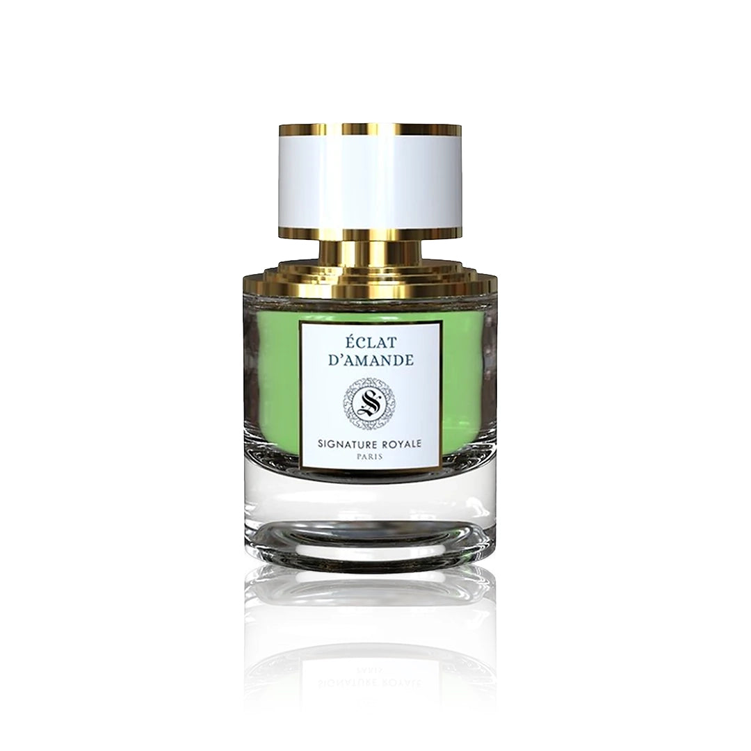 Signature Royale Éclat d’Amande Extrait de Parfum 50 ml Flakon auf weißem Hintergrund