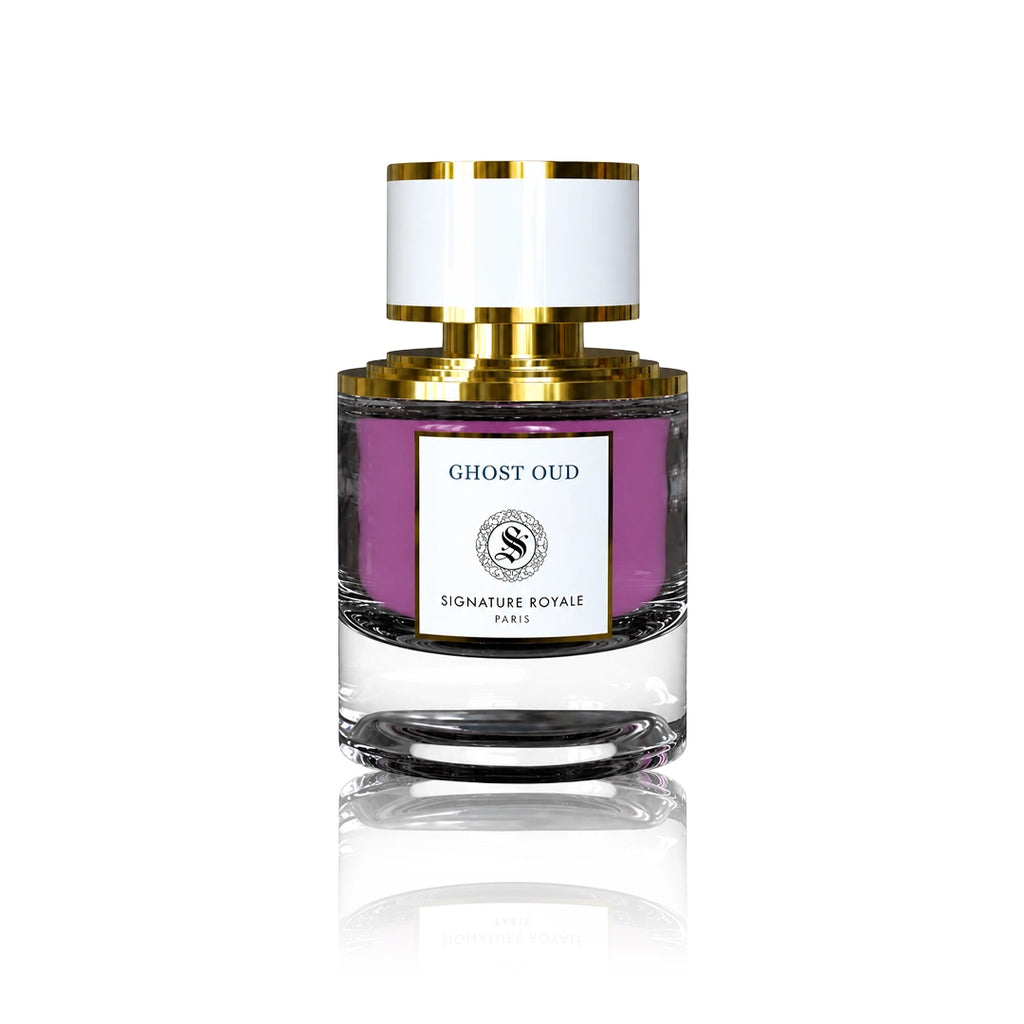 Signature Royale Ghost Oud Extrait de Parfum 50 ml Flakon auf weißem Hintergrund