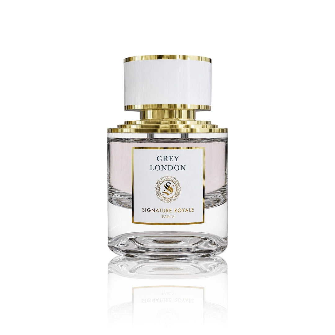Signature Royale Grey London Extrait de Parfum 50 ml Flakon auf weißem Hintergrund