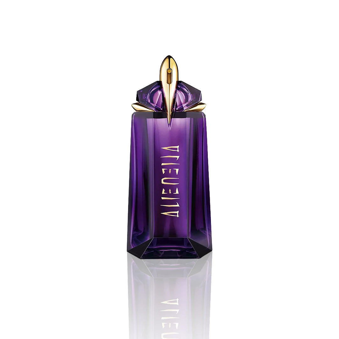 Thierry Mugler Alien Eau de Parfum 90 ml Flakon auf weißem Hintergrund