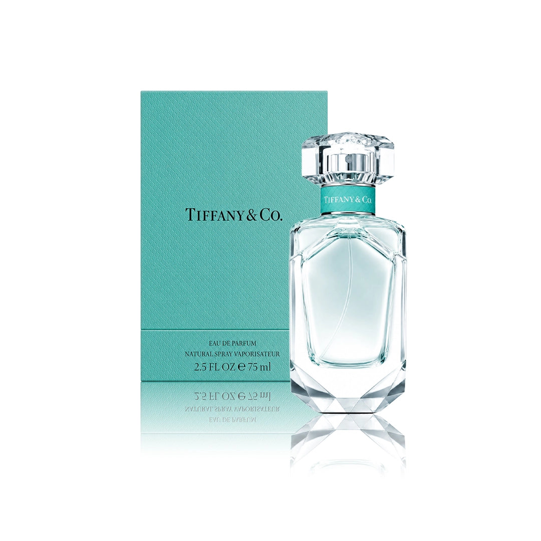 Tiffany & Co. Eau de Parfum Spray 75 ml Flakon mit Originalverpackung auf weißem Hintergrund