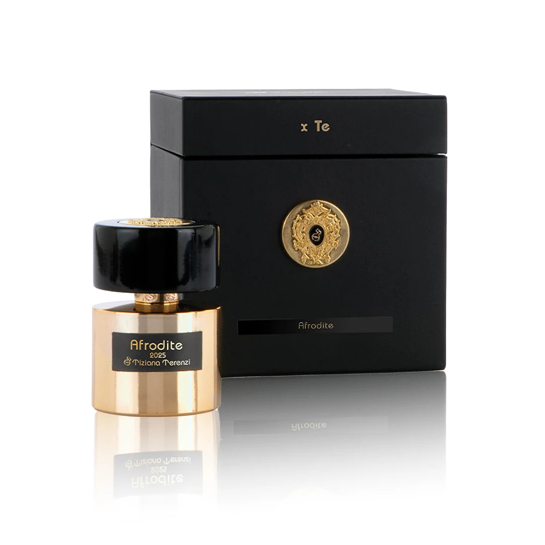 Tiziana Terenzi Afrodite Extrait de Parfum 100 ml Flakon mit Originalverpackung auf weißem Hintergrund