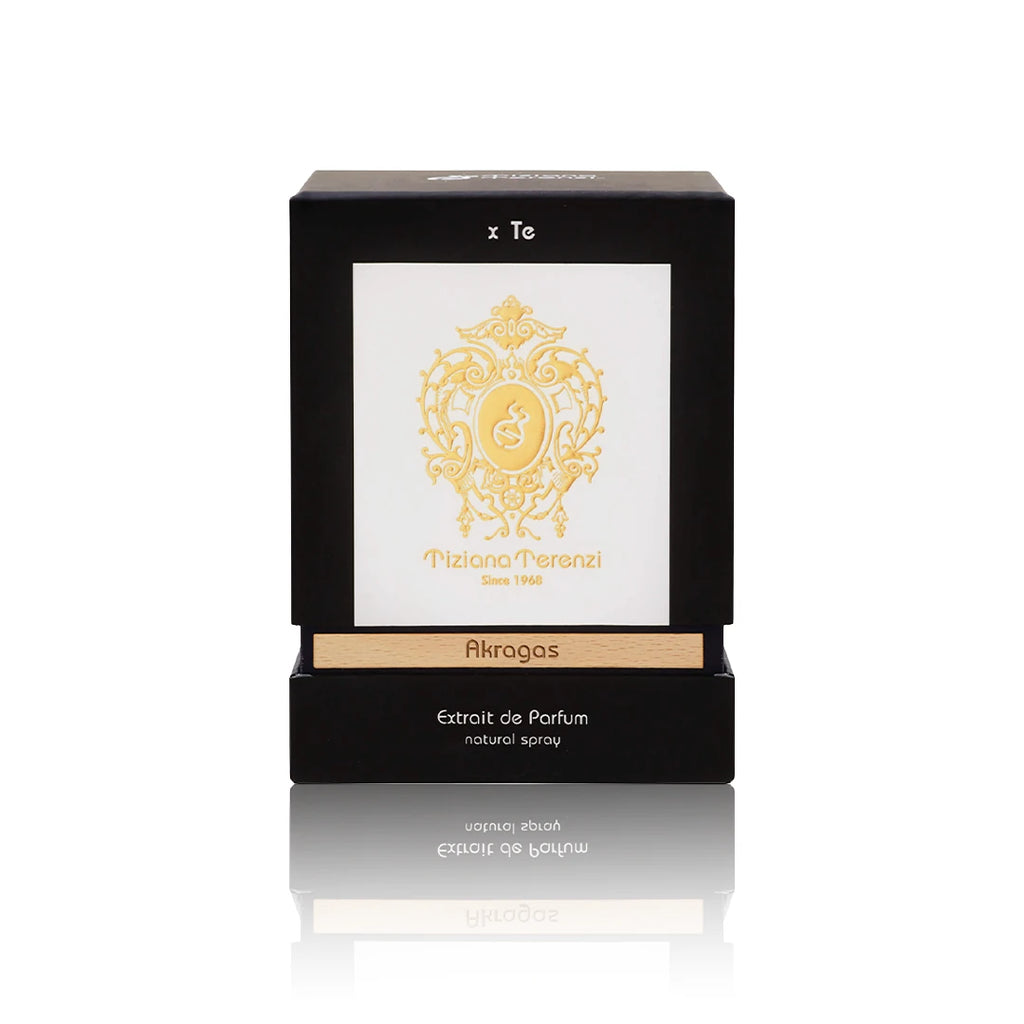 Tiziana Terenzi Akragas Extrait de Parfum 100 ml mit Originalverpackung auf weißem Hintergrund