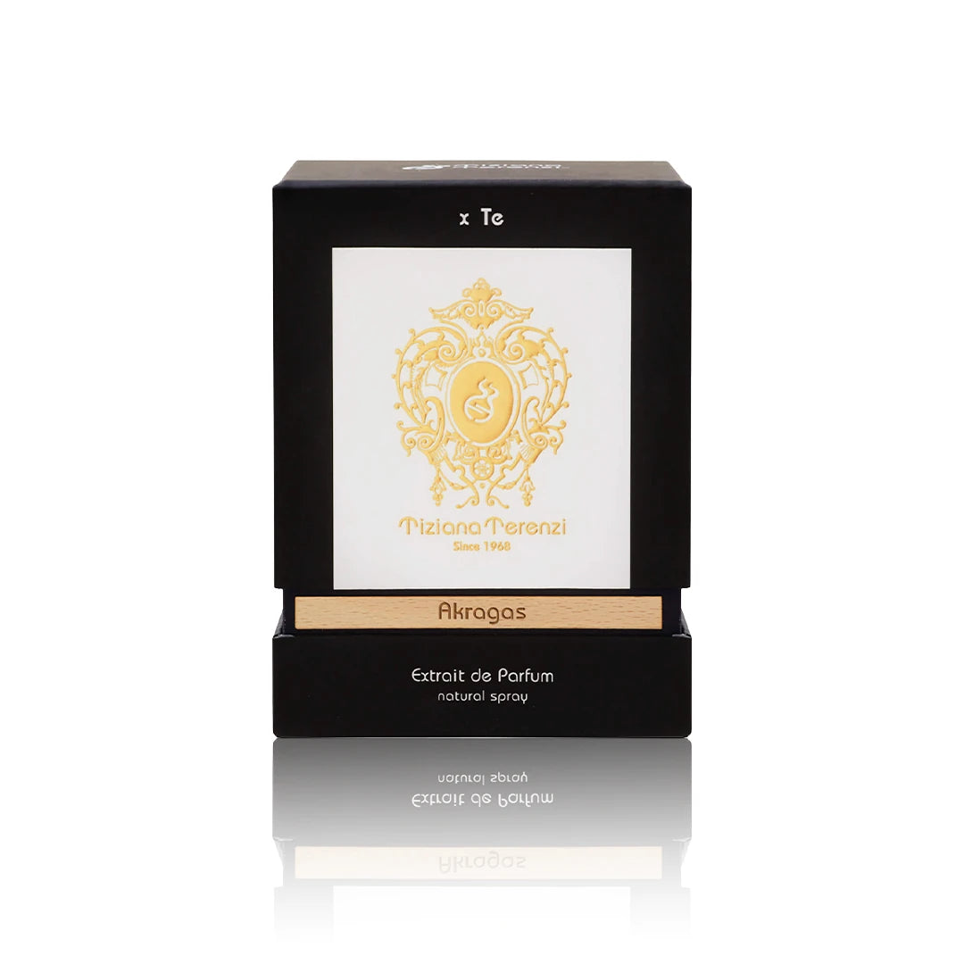Tiziana Terenzi Akragas Extrait de Parfum 100 ml mit Originalverpackung auf weißem Hintergrund