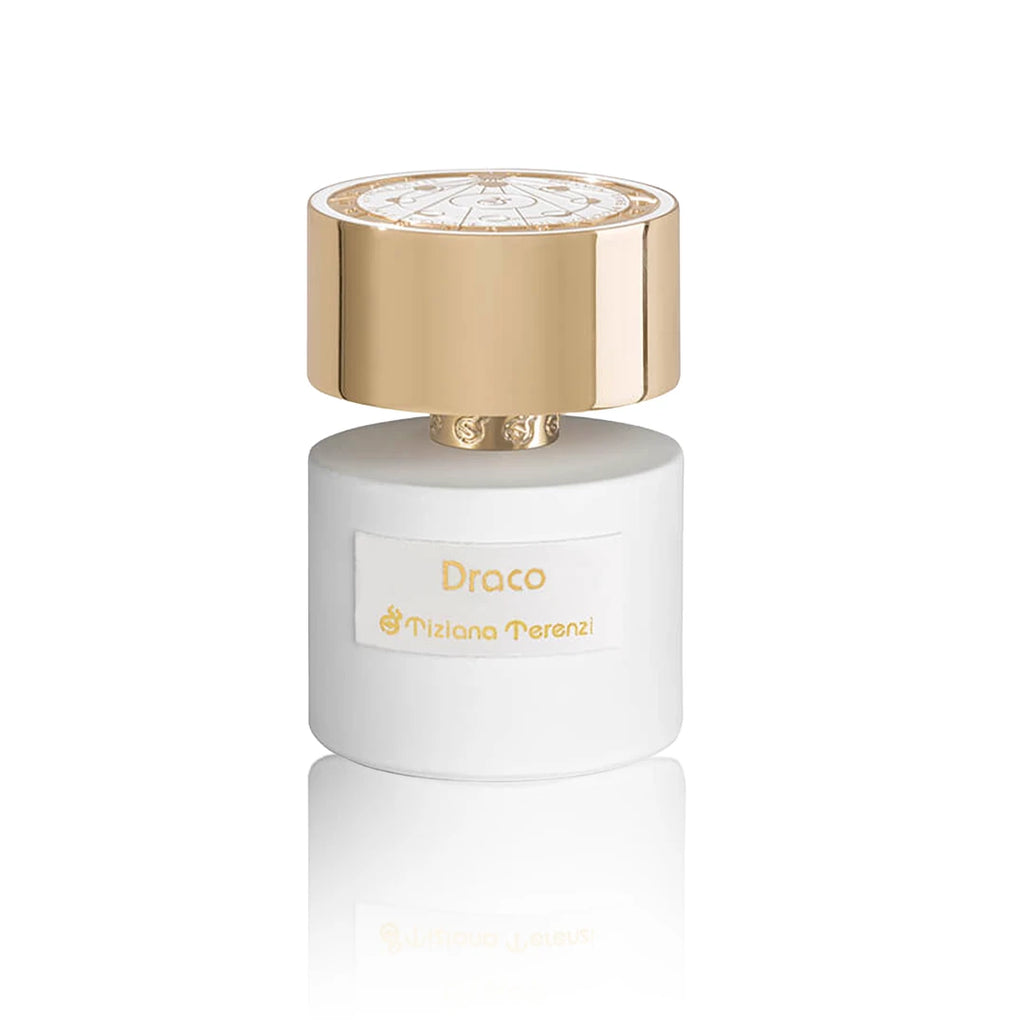 Tiziana Terenzi Draco Extrait de Parfum 100 ml Flakon auf weißem Hintergrund