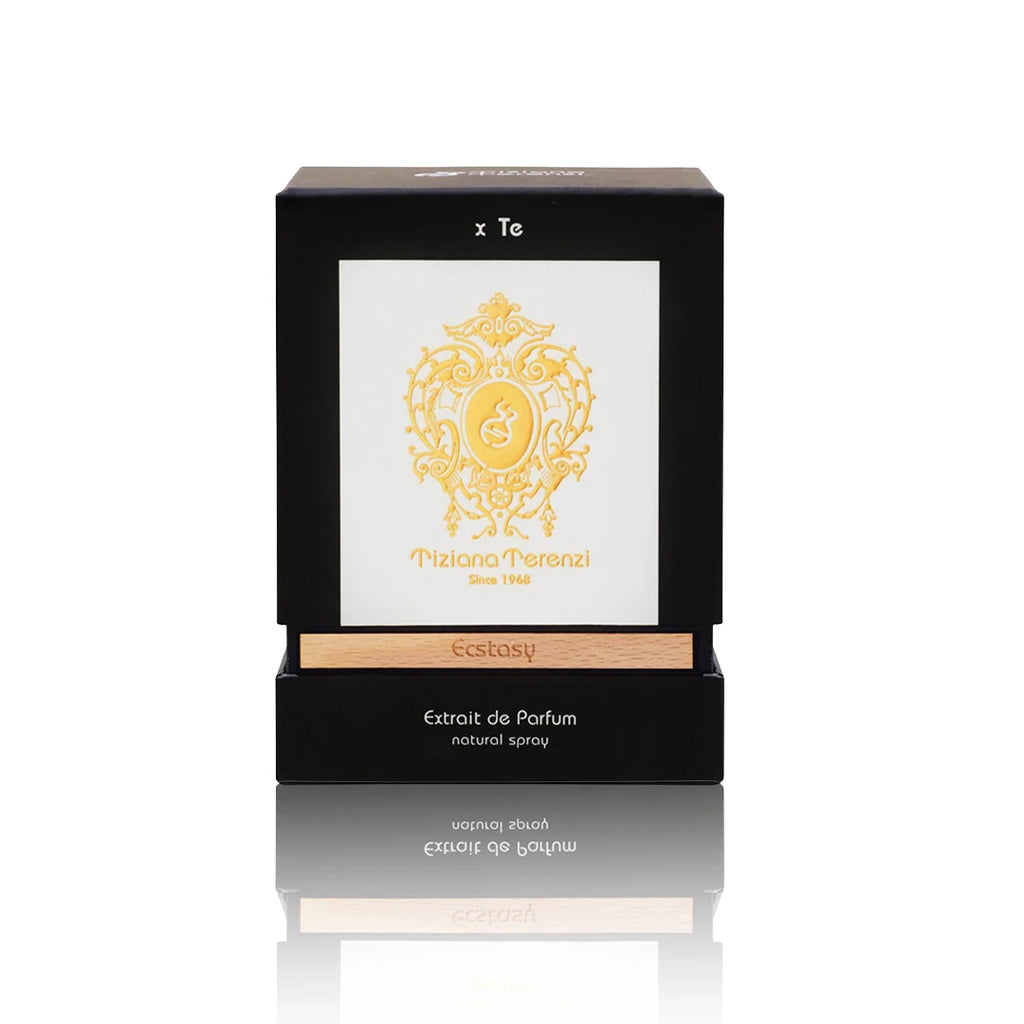 Tiziana Terenzi Ecstasy Extrait de Parfum 100 ml mit Originalverpackung auf weißem Hintergrund
