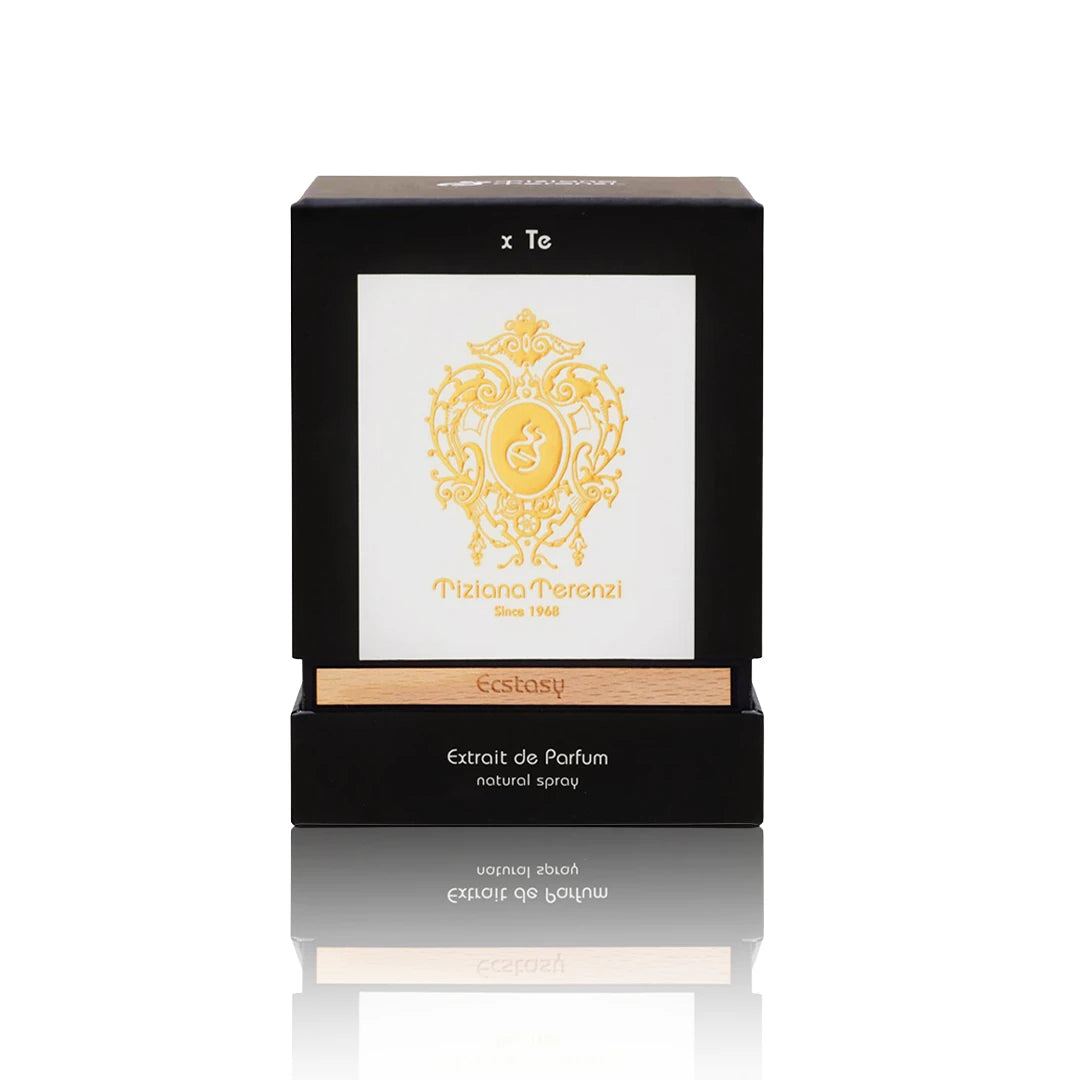 Tiziana Terenzi Ecstasy Extrait de Parfum 100 ml mit Originalverpackung auf weißem Hintergrund