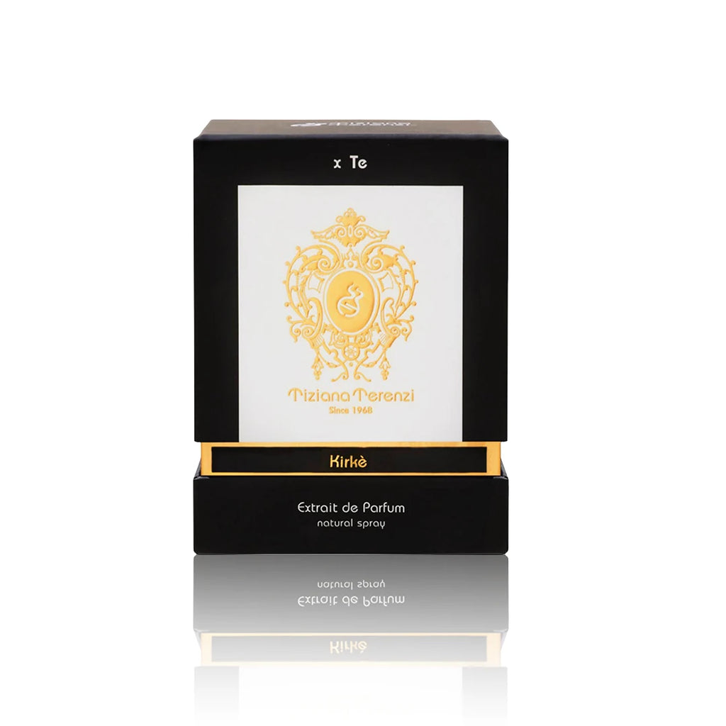 Tiziana Terenzi Kirkè Extrait de Parfum 100 ml mit Originalverpackung auf weißem Hintergrund