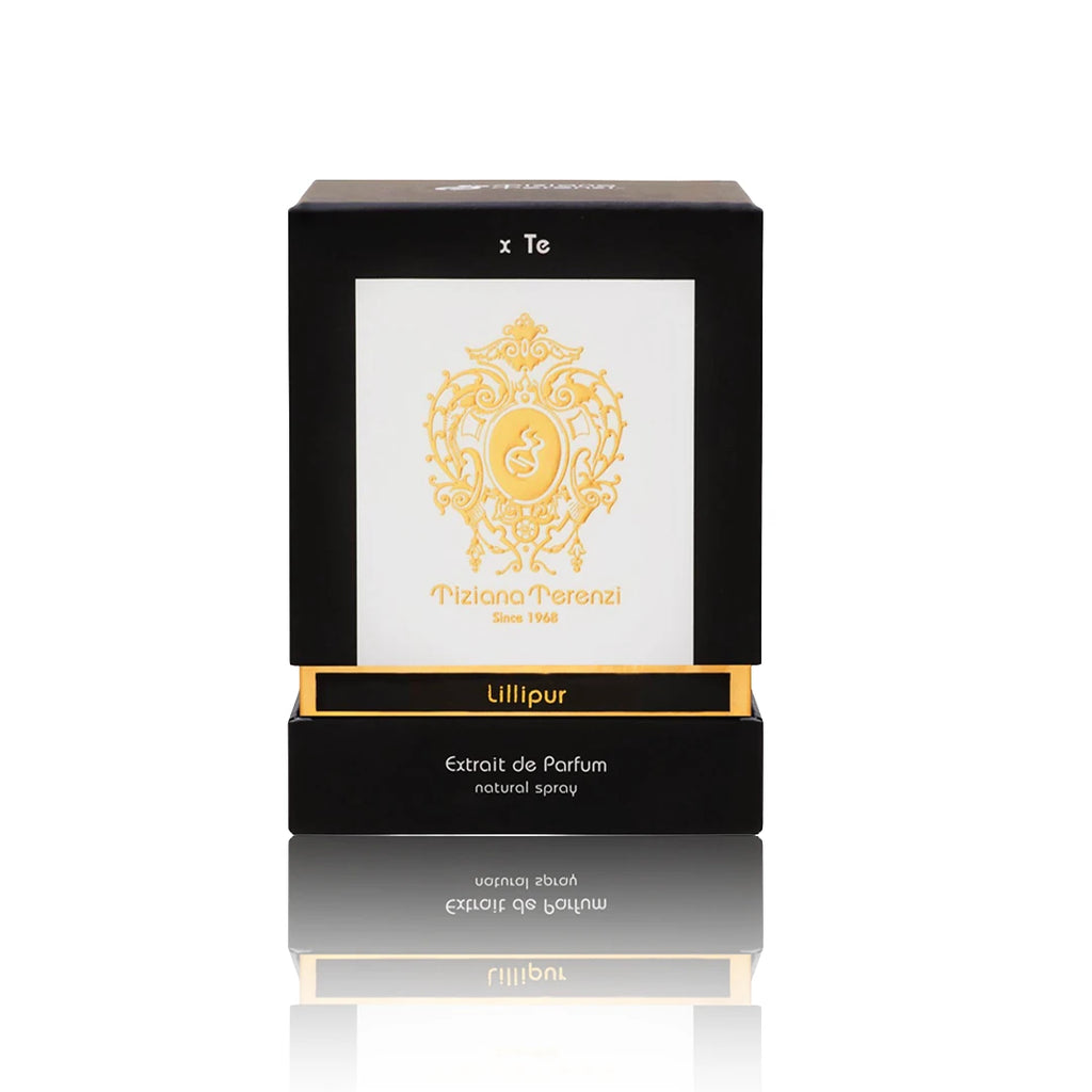 Tiziana Terenzi Lillipur Extrait de Parfum 100 ml mit Originalverpackung auf weißem Hintergrund