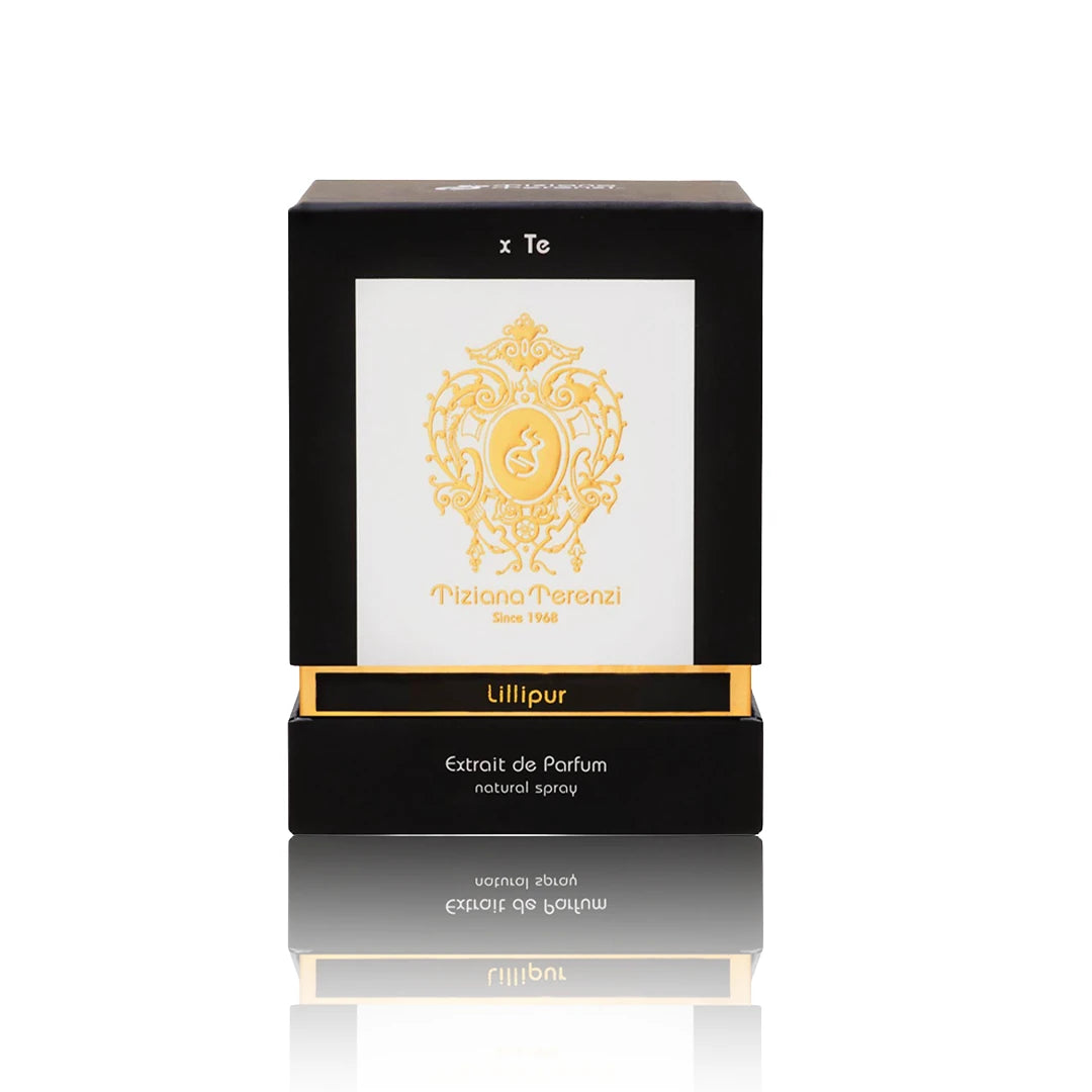 Tiziana Terenzi Lillipur Extrait de Parfum 100 ml mit Originalverpackung auf weißem Hintergrund