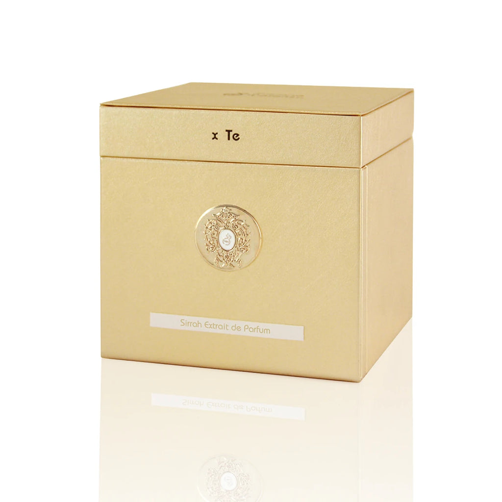 Tiziana Terenzi Sirrah Extrait de Parfum 100 ml mit Originalverpackung auf weißem Hintergrund