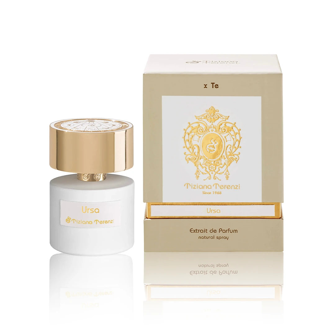 Tiziana Terenzi Ursa Extrait de Parfum 100 ml Flakon mit Originalverpackung auf weißem Hintergrund