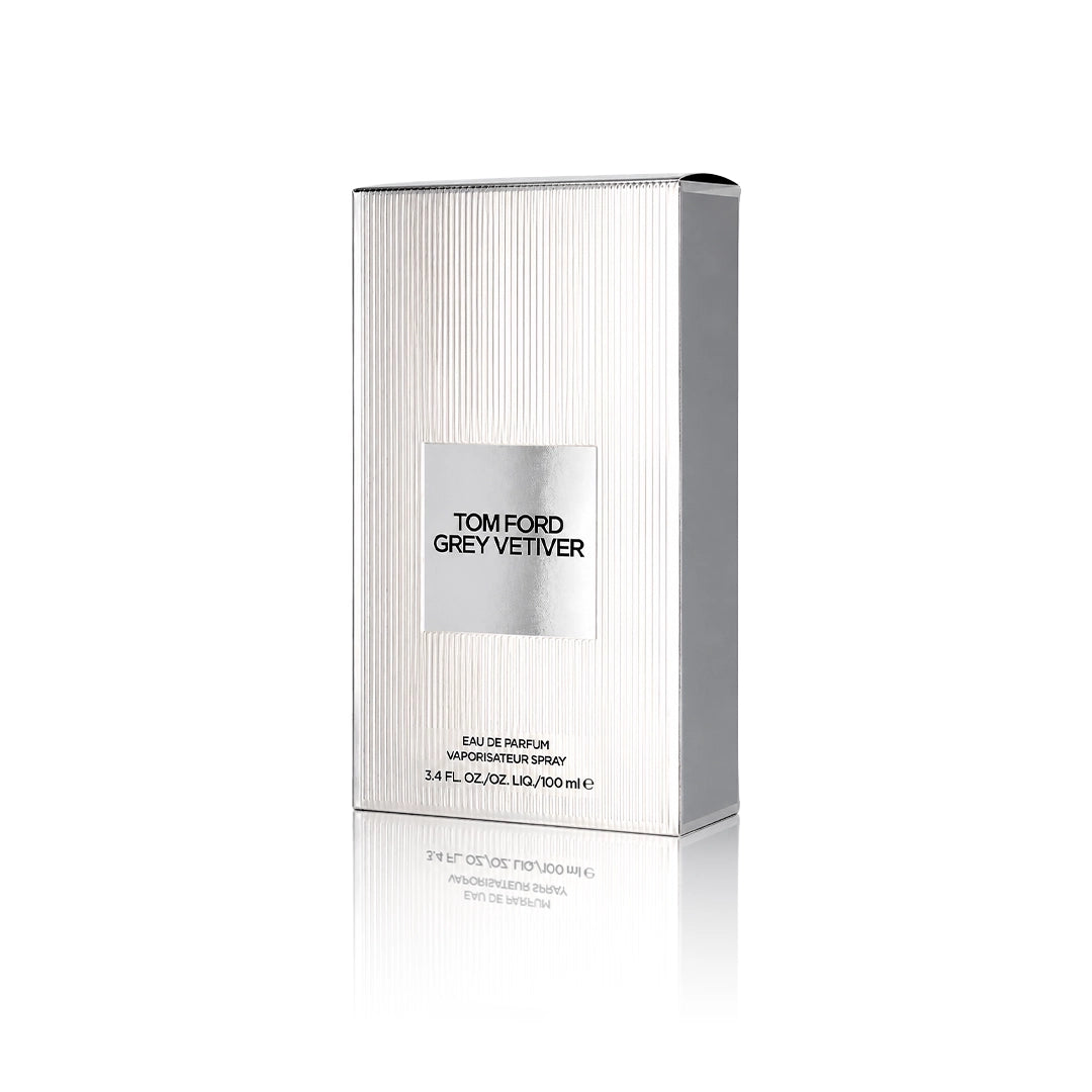 Tom Ford Grey Vetiver Eau de Parfum 100 ml mit Originalverpackung auf weißem Hintergrund