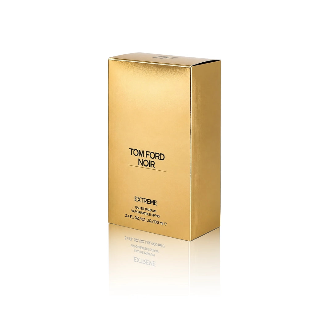Tom Ford Noir Extreme Eau de Parfum 100 ml mit Originalverpackung auf weißem Hintergrund