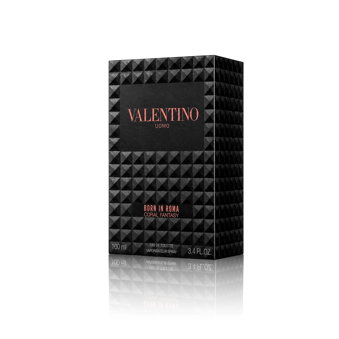 Valentino Uomo Born in Roma Coral Fantasy Eau de Toilette 100 ml mit Originalverpackung auf weißem Hintergrund