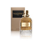 Valentino Uomo Eau de Toilette 100 ml Flakon mit Originalverpackung auf weißem Hintergrund
