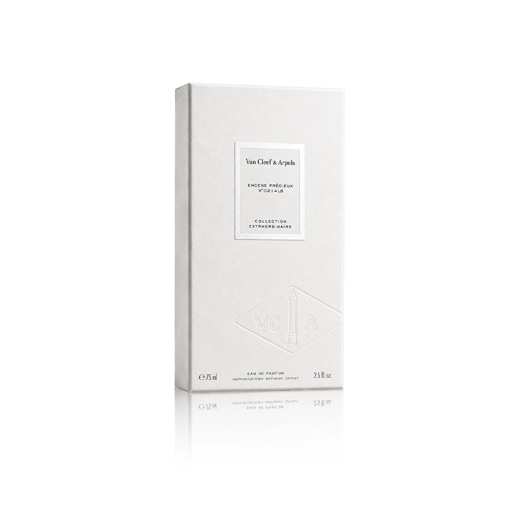 Van Cleef & Arpels Encens Précieux Collection Extraordinaire Eau de Parfum 75 ml mit Originalverpackung auf weißem Hintergrund