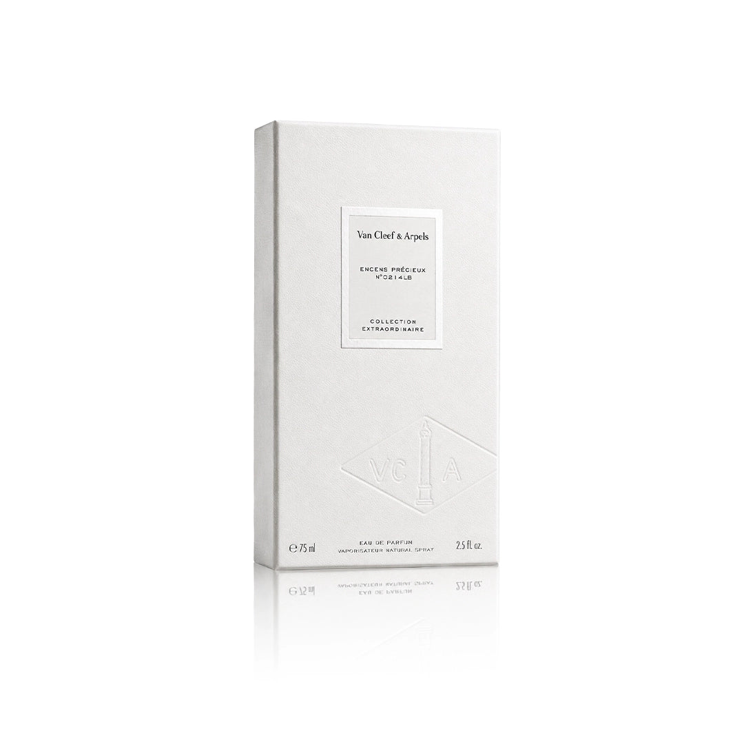 Van Cleef & Arpels Encens Précieux Collection Extraordinaire Eau de Parfum 75 ml mit Originalverpackung auf weißem Hintergrund