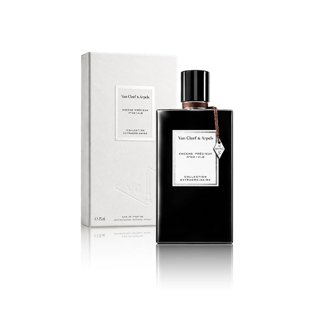 Van Cleef & Arpels Encens Précieux Collection Extraordinaire Eau de Parfum 75 ml Flakon mit Originalverpackung auf weißem Hintergrund
