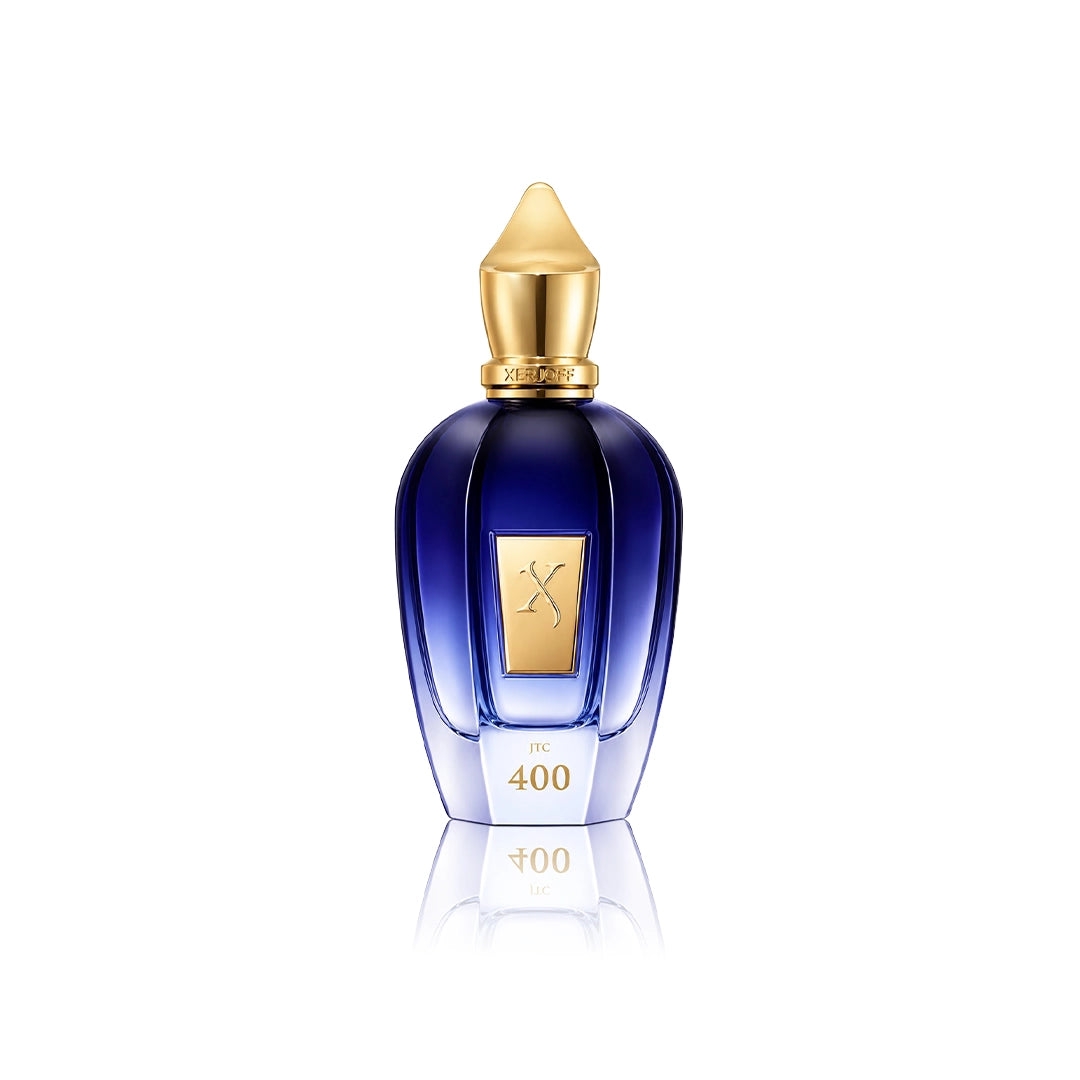 Xerjoff JTC 400 Eau de Parfum 50 ml Flakon auf weißem Hintergrund