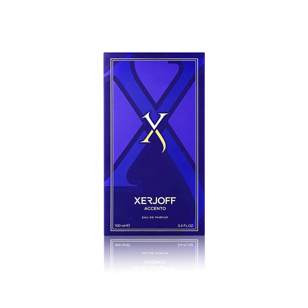 Xerjoff Accento Eau de Parfum 100 ml mit Originalverpackung auf weißem Hintergrund