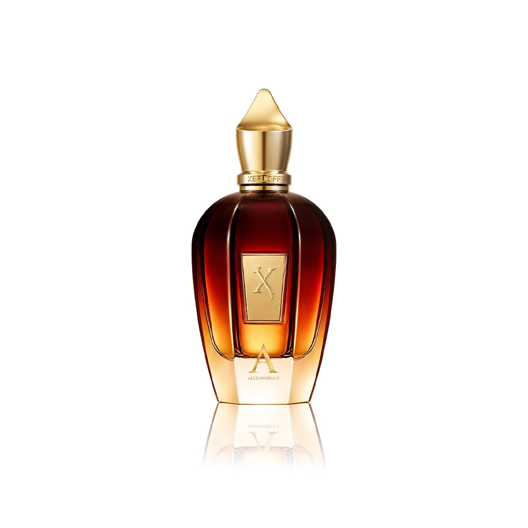 Xerjoff Alexandria II Eau de Parfum 100 ml Flakon auf weißem Hintergrund