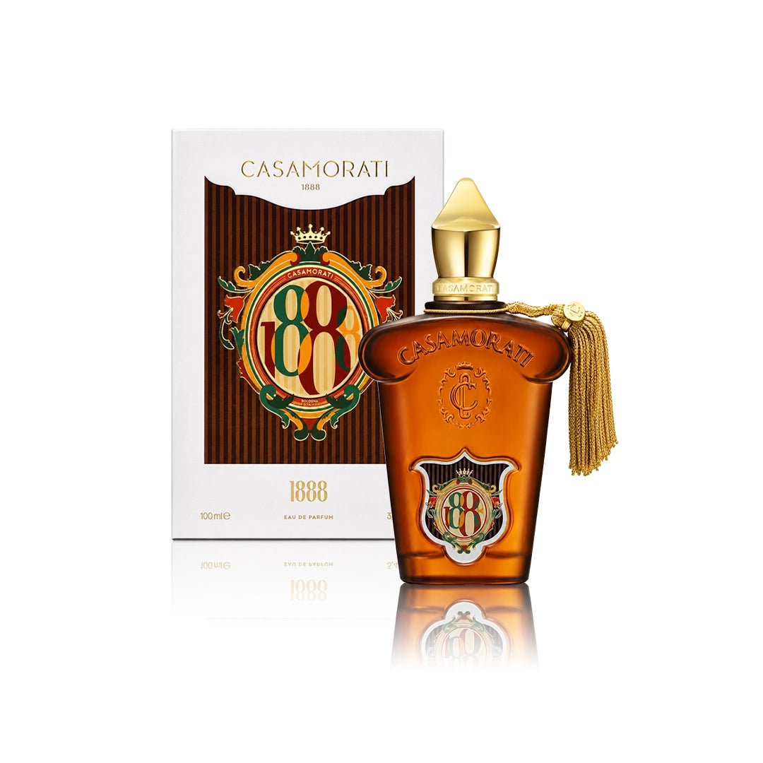 Xerjoff Casamorati 1888 Eau de Parfum 100 ml Flakon mit Originalverpackung auf weißem Hintergrund
