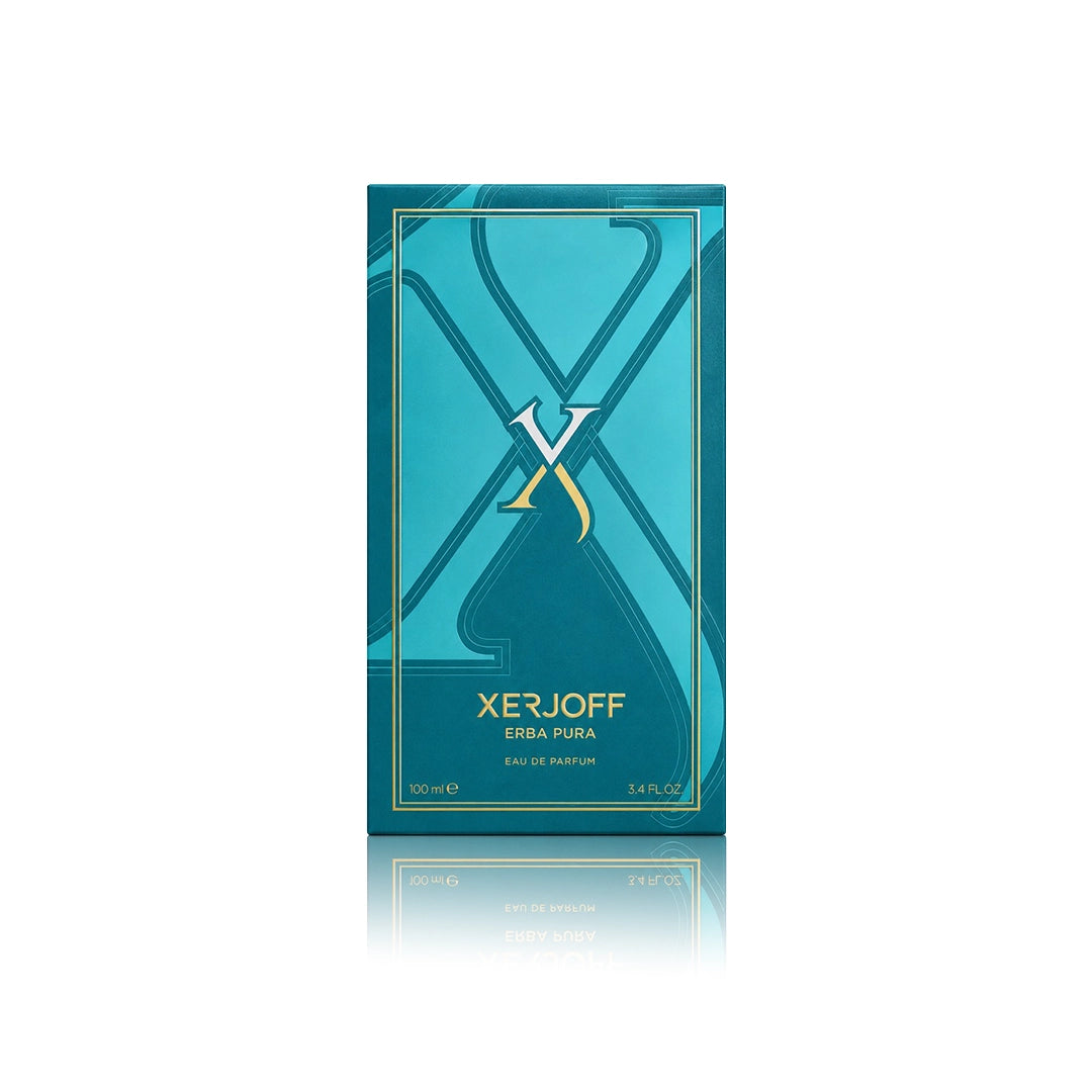 Xerjoff Erba Pura Eau de Parfum 100 ml mit Originalverpackung auf weißem Hintergrund