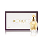 Xerjoff Nio Eau de Parfum 50 ml Flakon mit seitlich liegender Originalverpackung auf weißem Hintergrund
