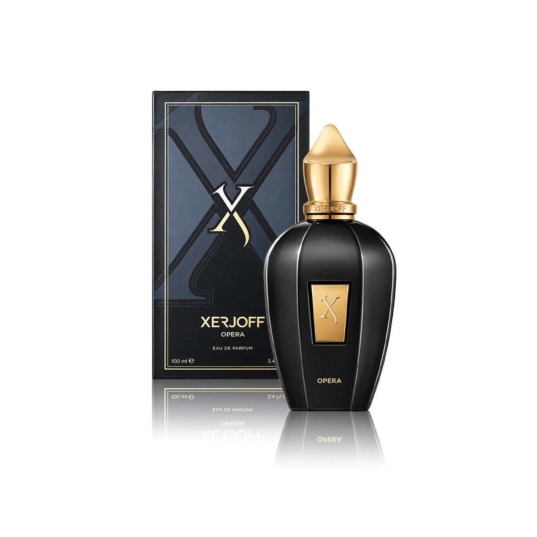 Xerjoff Opera Eau de Parfum 100 ml Flakon mit Originalverpackung auf weißem Hintergrund