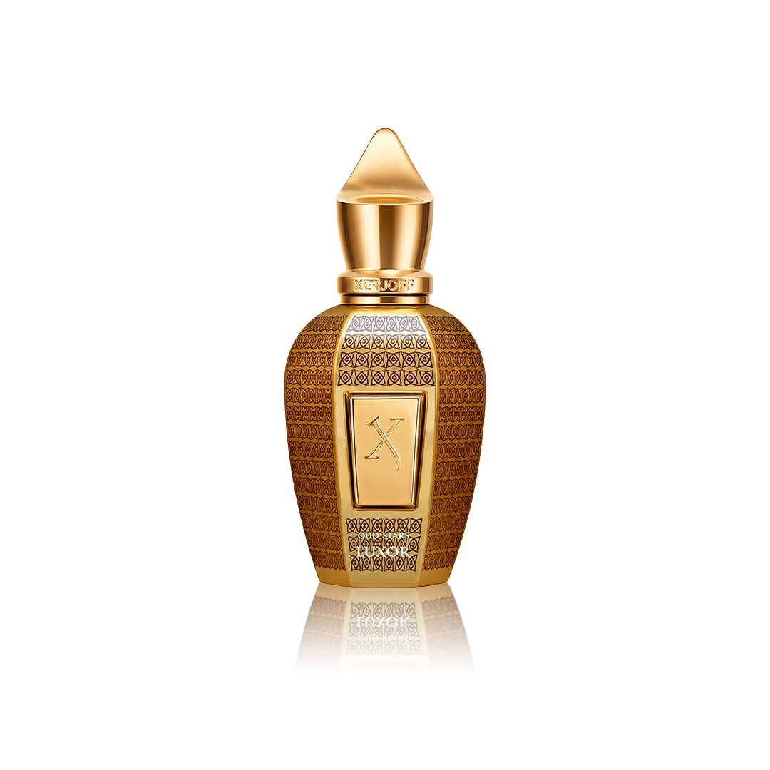 Xerjoff Oud Stars Luxor Eau de Parfum 50 ml Flakon auf weißem Hintergrund