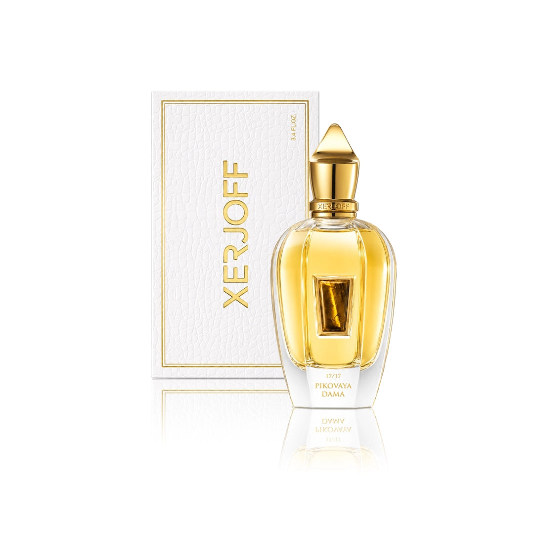 Xerjoff Pikovaya Dama Eau de Parfum 100 ml Flakon mit Originalverpackung auf weißem Hintergrund