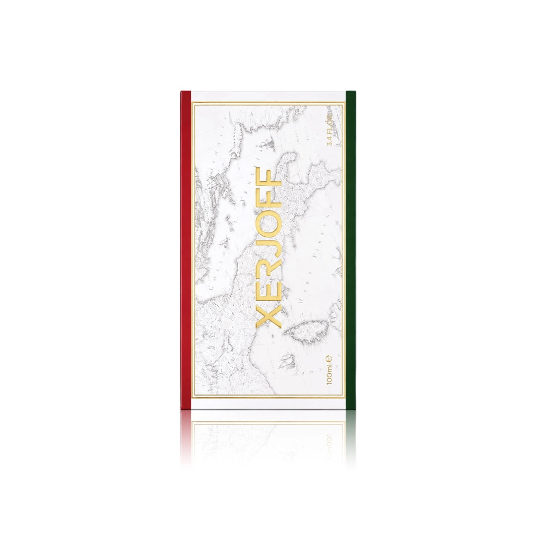 Xerjoff Renaissance Eau de Parfum 100 ml mit Originalverpackung auf weißem Hintergrund